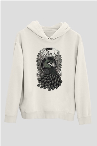 Opeth Beyaz Unisex Kapşonlu Sweatshirt