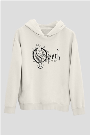 Opeth Beyaz Unisex Kapşonlu Sweatshirt