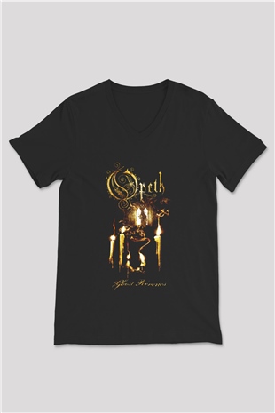 Opeth Siyah Unisex V Yaka Tişört T-Shirt