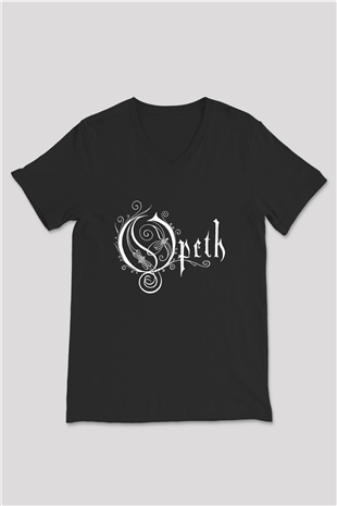 Opeth Siyah Unisex V Yaka Tişört T-Shirt