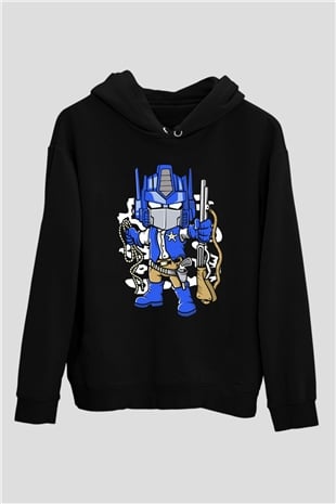 Optimus Cowboy Baskılı Siyah Unisex Tshirt