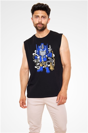 Optimus Cowboy Baskılı Siyah Unisex Tshirt