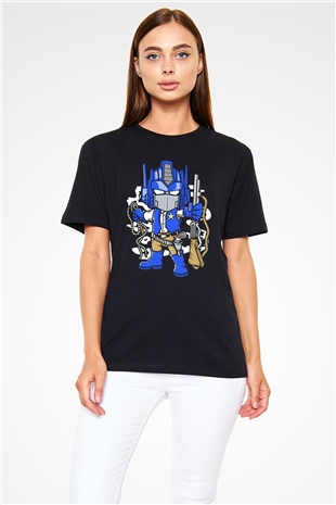 Optimus Cowboy Baskılı Siyah Unisex Tshirt