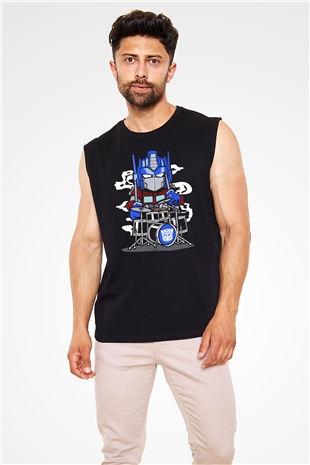 Optimus Drummer Baskılı Siyah Unisex Tshirt