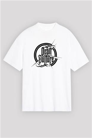 Orbit Culture Baskılı Beyaz Unisex Oversize Tişört - Tshirt