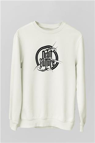 Orbit Culture Baskılı Beyaz Unisex Sweatshirt