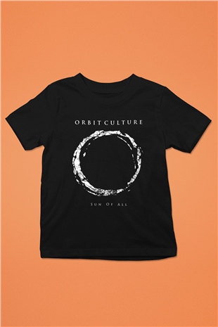 Orbit Culture Baskılı Unisex Siyah Çocuk Tişört - Tshirt