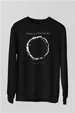 Orbit Culture Baskılı Unisex Siyah Sweatshirt