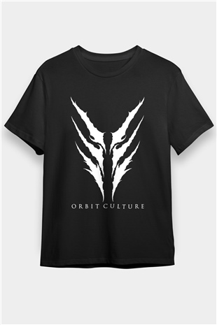 Orbit Culture Baskılı Unisex Siyah Tişört - Tshirt