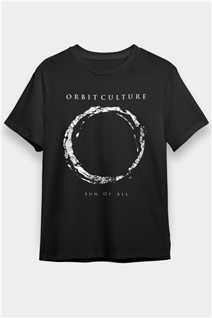 Orbit Culture Baskılı Unisex Siyah Tişört - Tshirt