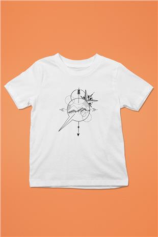 Orienteering Baskılı Unisex Beyaz Çocuk Tişört - Tshirt