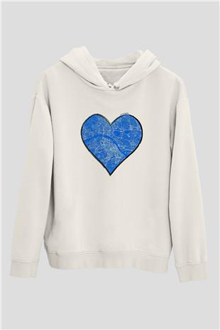 Orienteering Baskılı Unisex Ekru Hoodie
