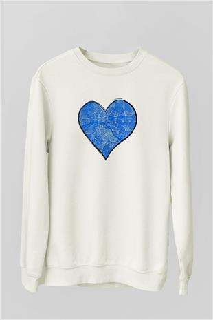 Orienteering Baskılı Unisex Ekru Sweatshirt