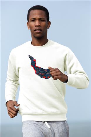 Orienteering Baskılı Unisex Ekru Sweatshirt