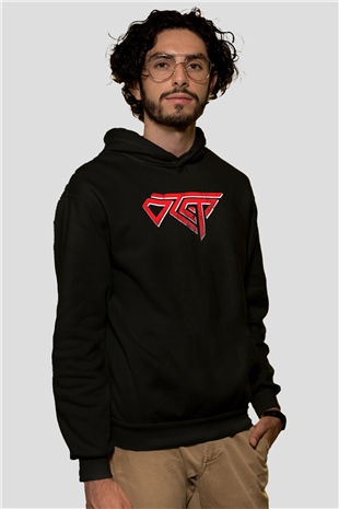 Otep Baskılı Unisex Siyah Kapüşonlu Sweatshirt