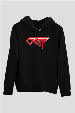 Otep Baskılı Unisex Siyah Kapüşonlu Sweatshirt