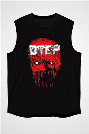 Otep Baskılı Unisex Siyah Kolsuz Tişört - Tshirt