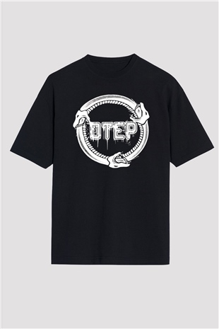 Otep Baskılı Unisex Siyah Oversize Tişört - Tshirt