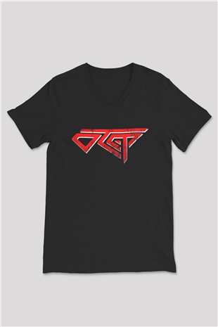 Otep Baskılı Unisex Siyah V Yaka Tişört - Tshirt