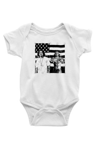 OutKast Baskılı Beyaz Unisex Bebek Body - Zıbın