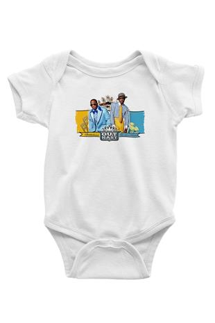 OutKast Baskılı Beyaz Unisex Bebek Body - Zıbın