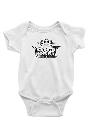 OutKast Baskılı Beyaz Unisex Bebek Body - Zıbın
