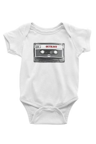 OutKast Baskılı Beyaz Unisex Bebek Body - Zıbın