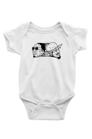 OutKast Baskılı Beyaz Unisex Bebek Body - Zıbın