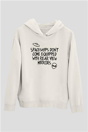 OutKast Baskılı Beyaz Unisex Kapüşonlu Sweatshirt