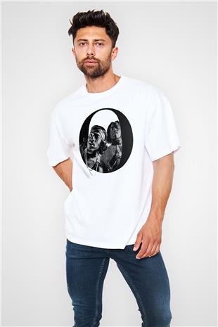 OutKast Baskılı Beyaz Unisex Oversize Tişört - Tshirt