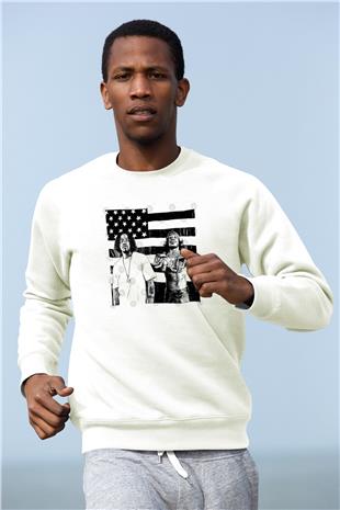 OutKast Baskılı Beyaz Unisex Sweatshirt