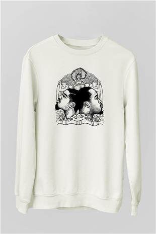 OutKast Baskılı Beyaz Unisex Sweatshirt