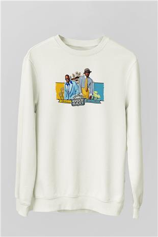 OutKast Baskılı Beyaz Unisex Sweatshirt
