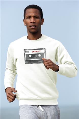 OutKast Baskılı Beyaz Unisex Sweatshirt