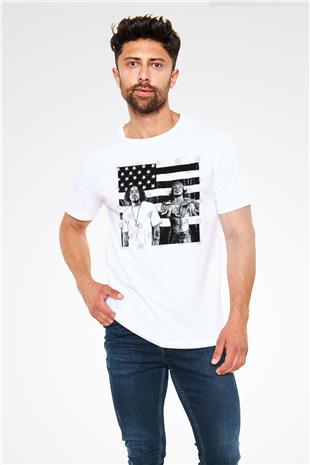 OutKast Baskılı Unisex Beyaz Tişört - Tshirt