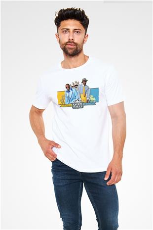 OutKast Baskılı Unisex Beyaz Tişört - Tshirt