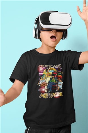 OutKast Baskılı Unisex Siyah Çocuk Tişört - Tshirt