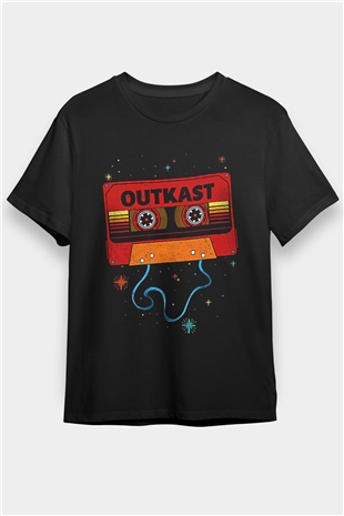 OutKast Baskılı Unisex Siyah Tişört - Tshirt