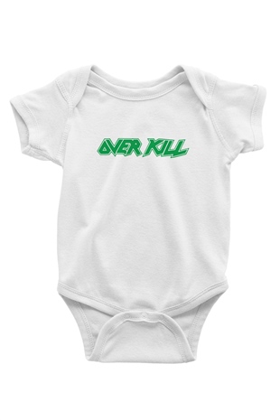 Overkill Baskılı Beyaz Unisex Bebek Body - Zıbın