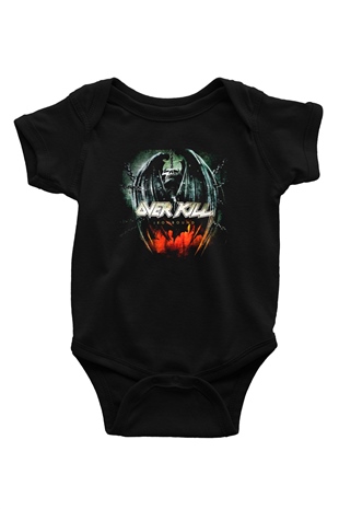 Overkill Baskılı Siyah Bebek Body - Zıbın