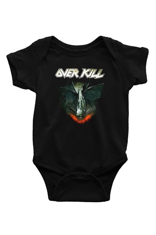Overkill Baskılı Siyah Bebek Body - Zıbın