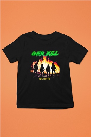 Overkill Baskılı Siyah Unisex Çocuk Tişört
