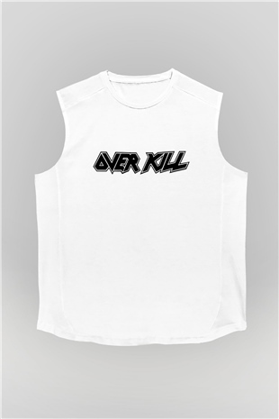 Overkill Beyaz Unisex Kolsuz Tişört