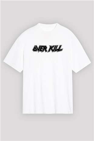 Overkill Beyaz Unisex Oversize Tişört T-Shirt