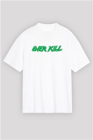 Overkill Beyaz Unisex Oversize Tişört T-Shirt