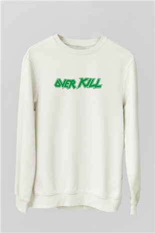 Overkill Beyaz Unisex Sweatshirt