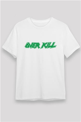Overkill Beyaz Unisex Tişört T-Shirt - TişörtFabrikası