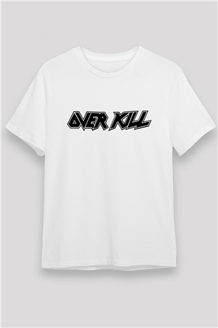 Overkill Beyaz Unisex Tişört T-Shirt - TişörtFabrikası