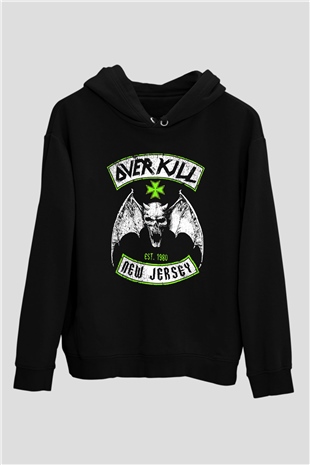 Overkill Siyah Unisex Hoodie