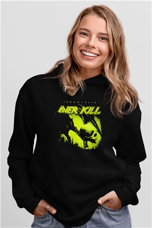 Overkill Siyah Unisex Kapüşonlu Sweatshirt